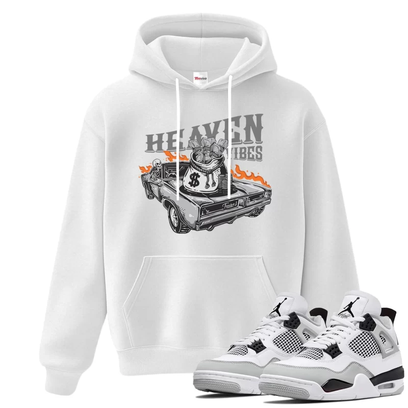 TeeVivo Hoodie Match Air Jordan 4 Retro Military Black Heaven vibes – Air Jordan 4 Hoodie, AJ4 Hoodie