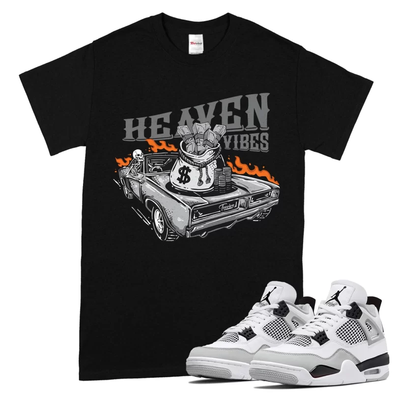 TeeVivo T-Shirt Match Air Jordan 4 Retro Military Black Heaven vibes – Air Jordan 4 Shirt, AJ4 Shirt