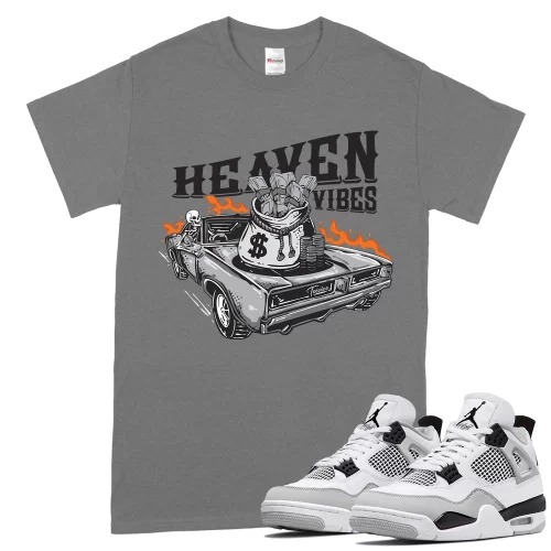 TeeVivo T-Shirt Match Air Jordan 4 Retro Military Black Heaven vibes – Air Jordan 4 Shirt, AJ4 Shirt