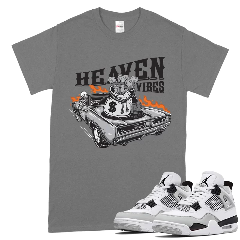 TeeVivo T-Shirt Match Air Jordan 4 Retro Military Black Heaven vibes – Air Jordan 4 Shirt, AJ4 Shirt