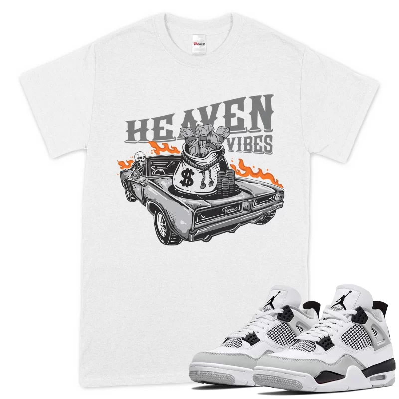 TeeVivo T-Shirt Match Air Jordan 4 Retro Military Black Heaven vibes – Air Jordan 4 Shirt, AJ4 Shirt
