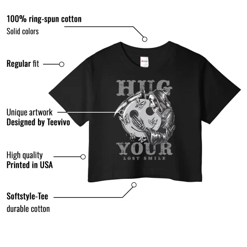 TeeVivo Crop Top Match Air Jordan 4 Retro Military Black Hug your lost smile – Air Jordan 4 Crop Top, AJ4 Crop Top