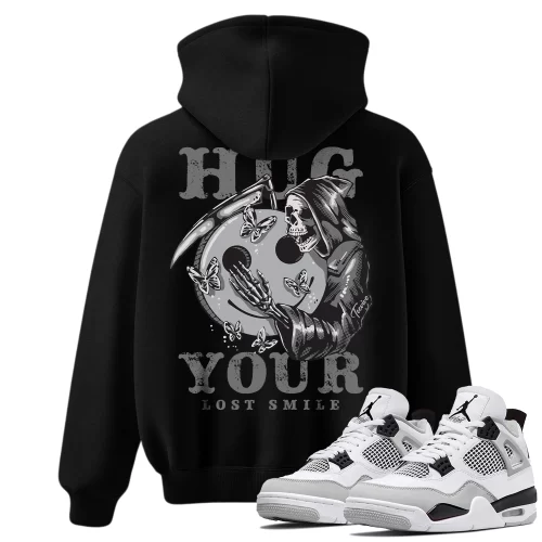 TeeVivo Hoodie Match Air Jordan 4 Retro Military Black Hug your lost smile – Air Jordan 4 Hoodie, AJ4 Hoodie