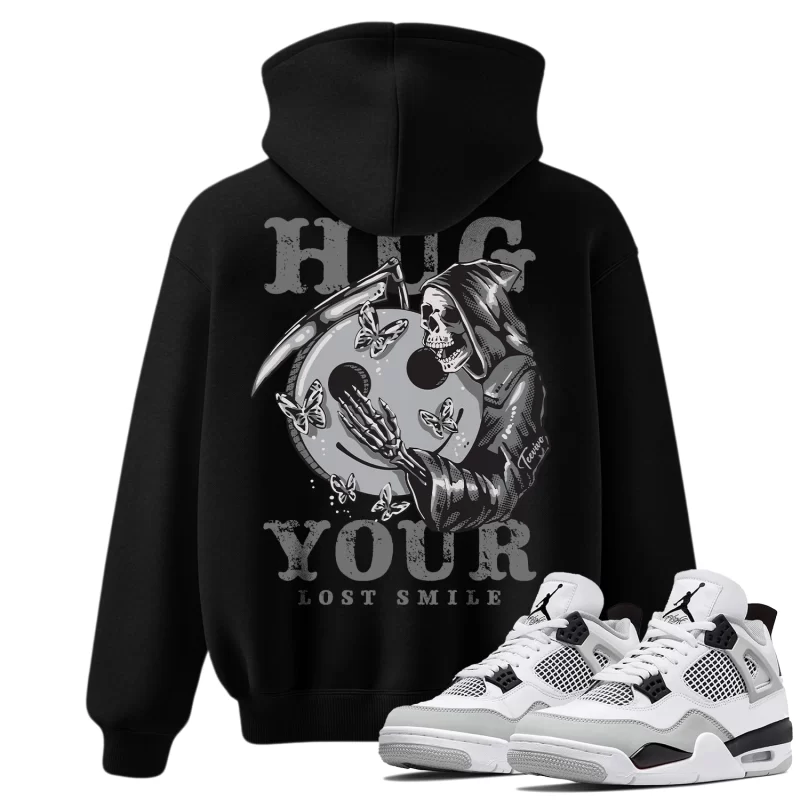 TeeVivo Hoodie Match Air Jordan 4 Retro Military Black Hug your lost smile – Air Jordan 4 Hoodie, AJ4 Hoodie