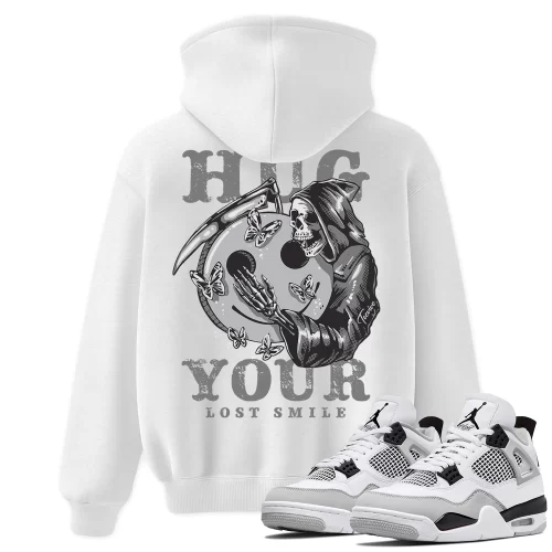 TeeVivo Hoodie Match Air Jordan 4 Retro Military Black Hug your lost smile – Air Jordan 4 Hoodie, AJ4 Hoodie