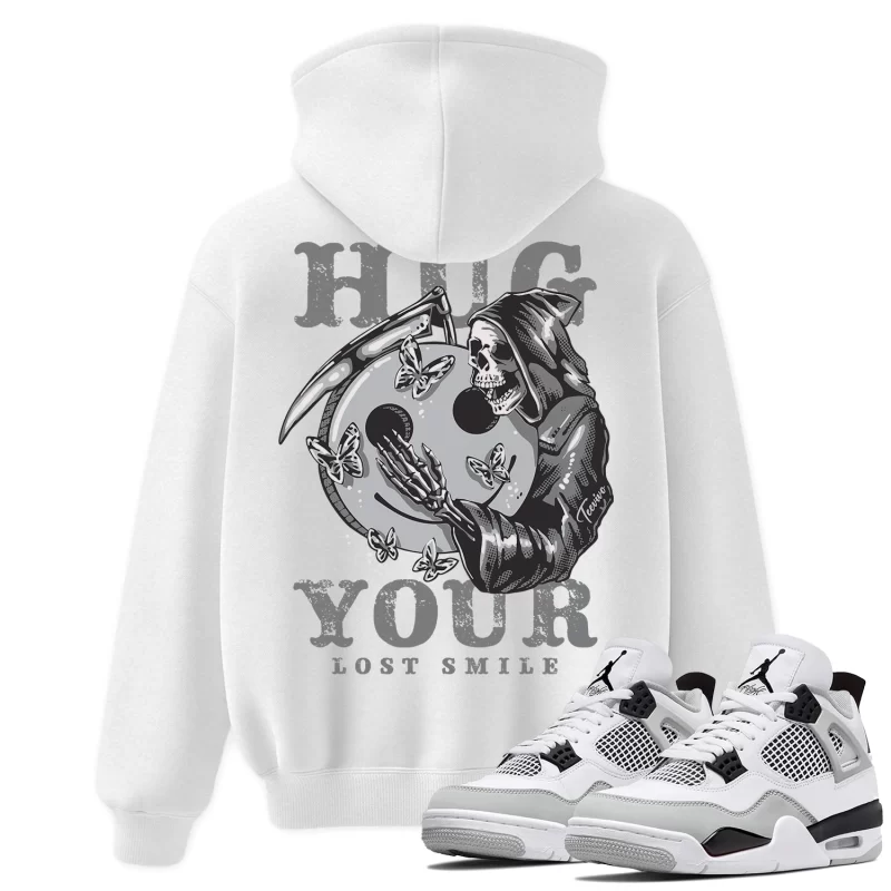 TeeVivo Hoodie Match Air Jordan 4 Retro Military Black Hug your lost smile – Air Jordan 4 Hoodie, AJ4 Hoodie