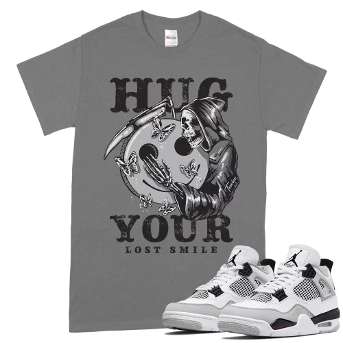 TeeVivo T-Shirt Match Air Jordan 4 Retro Military Black Hug your lost smile – Air Jordan 4 Shirt, AJ4 Shirt