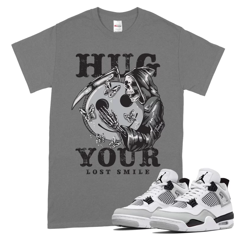 TeeVivo T-Shirt Match Air Jordan 4 Retro Military Black Hug your lost smile – Air Jordan 4 Shirt, AJ4 Shirt