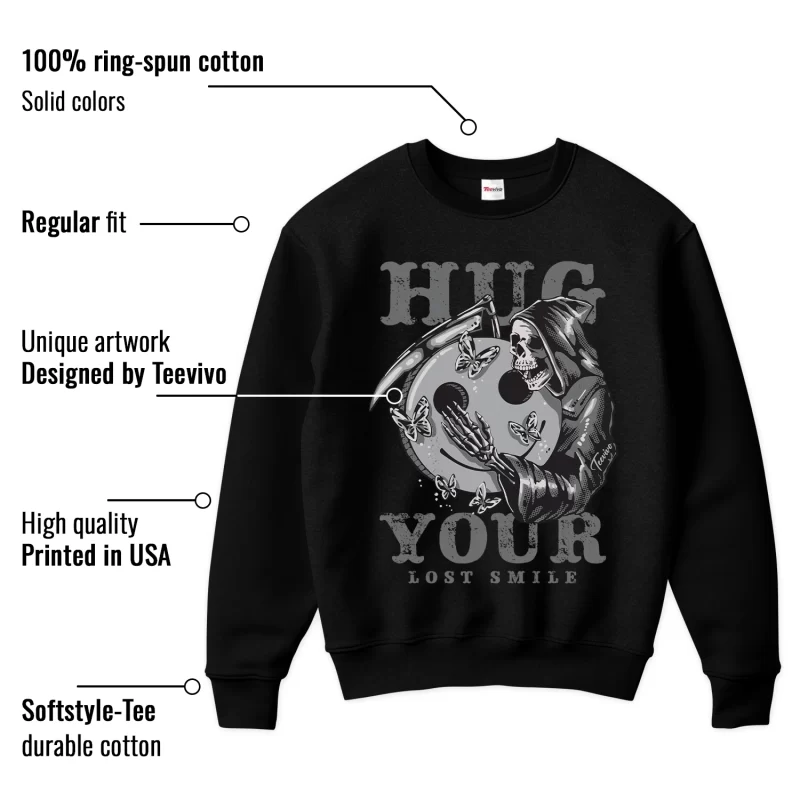 TeeVivo Sweatshirt Match Air Jordan 4 Retro Military Black Hug your lost smile – Air Jordan 4 Sweatshirt, AJ4 Sweatshirt