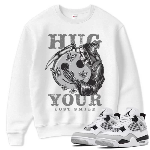TeeVivo Sweatshirt Match Air Jordan 4 Retro Military Black Hug your lost smile – Air Jordan 4 Sweatshirt, AJ4 Sweatshirt