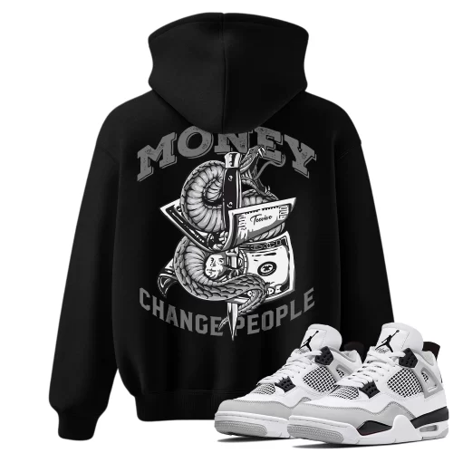 TeeVivo Hoodie Match Air Jordan 4 Retro Military Black Money change people – Air Jordan 4 Hoodie, AJ4 Hoodie