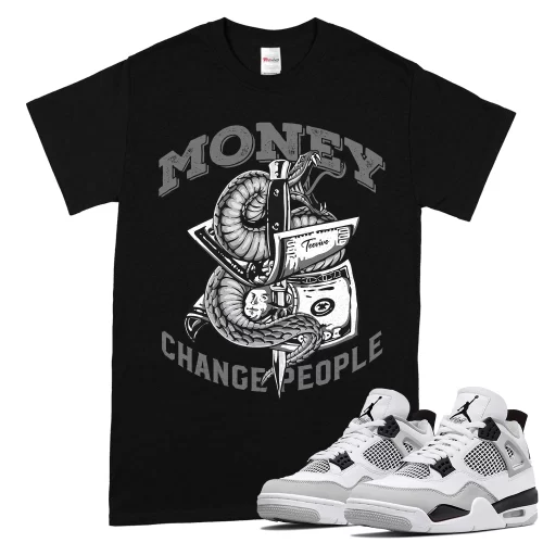 TeeVivo T-Shirt Match Air Jordan 4 Retro Military Black Money change people – Air Jordan 4 Shirt, AJ4 Shirt