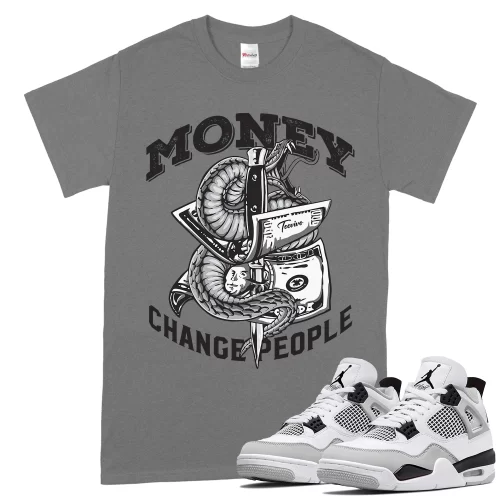 TeeVivo T-Shirt Match Air Jordan 4 Retro Military Black Money change people – Air Jordan 4 Shirt, AJ4 Shirt