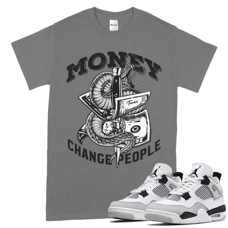 TeeVivo T-Shirt Match Air Jordan 4 Retro Military Black Money change people – Air Jordan 4 Shirt, AJ4 Shirt
