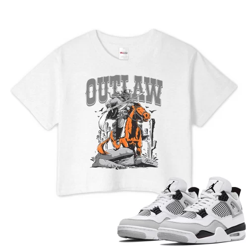 TeeVivo Crop Top Match Air Jordan 4 Retro Military Black Outlaw – Air Jordan 4 Crop Top, AJ4 Crop Top