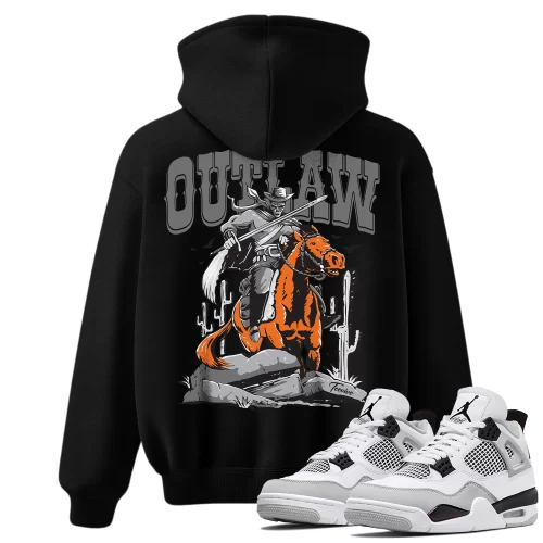 TeeVivo Hoodie Match Air Jordan 4 Retro Military Black Outlaw – Air Jordan 4 Hoodie, AJ4 Hoodie