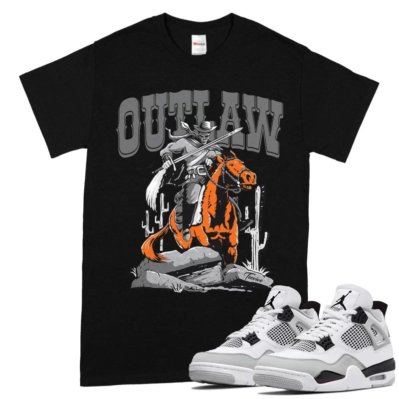 TeeVivo T-Shirt Match Air Jordan 4 Retro Military Black Outlaw – Air Jordan 4 Shirt, AJ4 Shirt