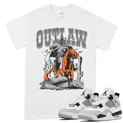 TeeVivo T-Shirt Match Air Jordan 4 Retro Military Black Outlaw – Air Jordan 4 Shirt, AJ4 Shirt