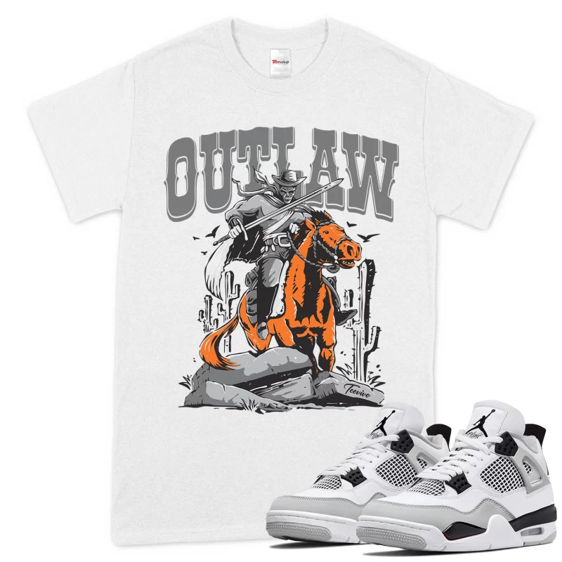 TeeVivo T-Shirt Match Air Jordan 4 Retro Military Black Outlaw – Air Jordan 4 Shirt, AJ4 Shirt