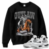TeeVivo Sweatshirt Match Air Jordan 4 Retro Military Black Outlaw – Air Jordan 4 Sweatshirt, AJ4 Sweatshirt