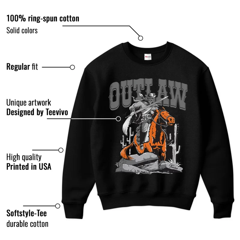 TeeVivo Sweatshirt Match Air Jordan 4 Retro Military Black Outlaw – Air Jordan 4 Sweatshirt, AJ4 Sweatshirt