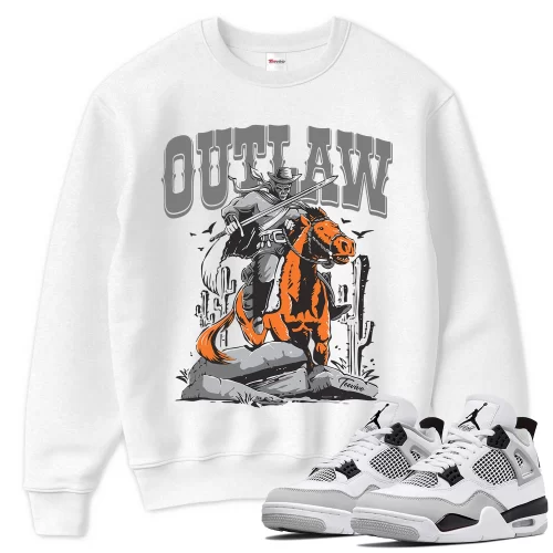 TeeVivo Sweatshirt Match Air Jordan 4 Retro Military Black Outlaw – Air Jordan 4 Sweatshirt, AJ4 Sweatshirt