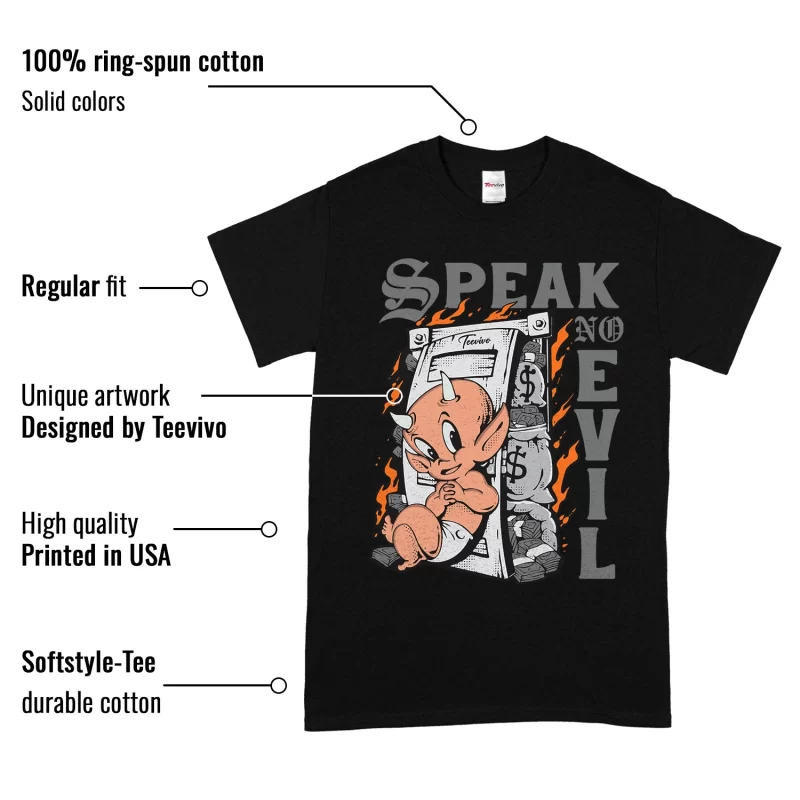 TeeVivo T-Shirt Match Air Jordan 4 Retro Military Black Speak no evil – Air Jordan 4 Shirt, AJ4 Shirt