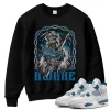 TeeVivo Sweatshirt Match Air Jordan 4 Retro Military Blue Awake – Air Jordan 4 Sweatshirt, AJ4 Sweatshirt