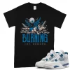 TeeVivo T-Shirt Match Air Jordan 4 Retro Military Blue Burning the ground – Air Jordan 4 Shirt, AJ4 Shirt