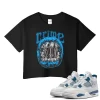 TeeVivo Crop Top Match Air Jordan 4 Retro Military Blue Crime – Air Jordan 4 Crop Top, AJ4 Crop Top