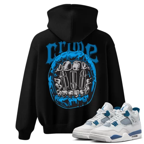 TeeVivo Hoodie Match Air Jordan 4 Retro Military Blue Crime – Air Jordan 4 Hoodie, AJ4 Hoodie