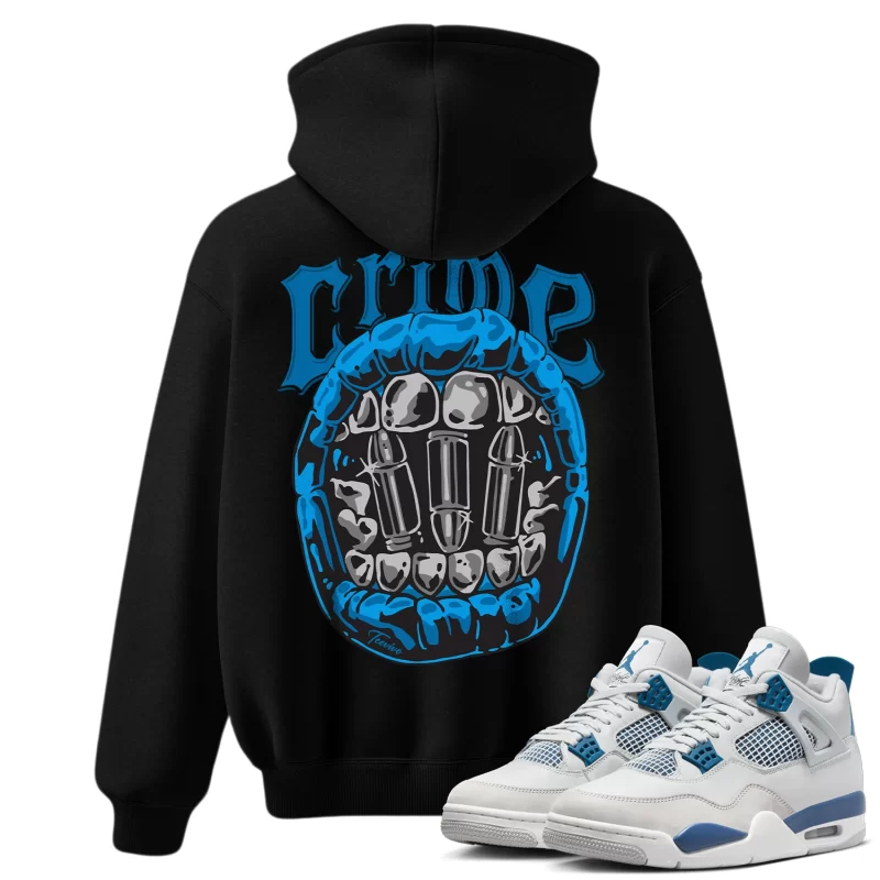 TeeVivo Hoodie Match Air Jordan 4 Retro Military Blue Crime – Air Jordan 4 Hoodie, AJ4 Hoodie