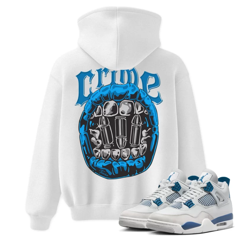 TeeVivo Hoodie Match Air Jordan 4 Retro Military Blue Crime – Air Jordan 4 Hoodie, AJ4 Hoodie