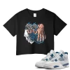 TeeVivo Crop Top Match Air Jordan 4 Retro Military Blue Gambling – Air Jordan 4 Crop Top, AJ4 Crop Top