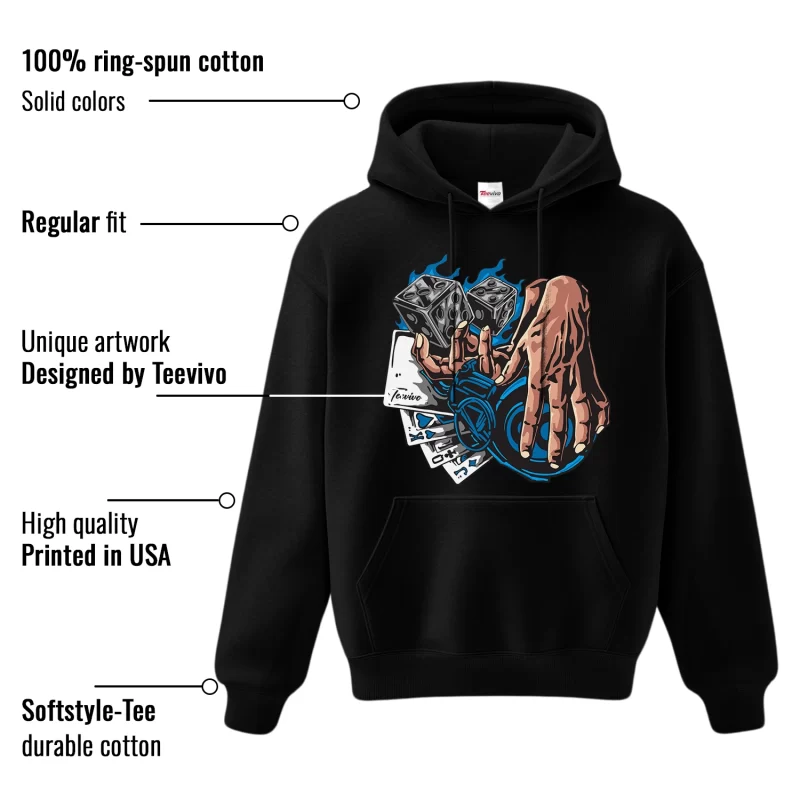 TeeVivo Hoodie Match Air Jordan 4 Retro Military Blue Gambling – Air Jordan 4 Hoodie, AJ4 Hoodie