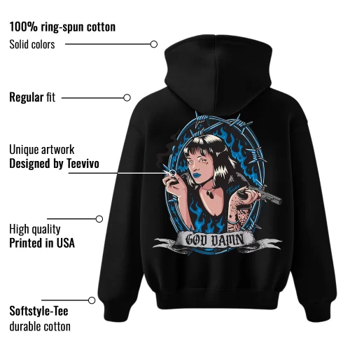 TeeVivo Hoodie Match Air Jordan 4 Retro Military Blue God Daaamn – Air Jordan 4 Hoodie, AJ4 Hoodie