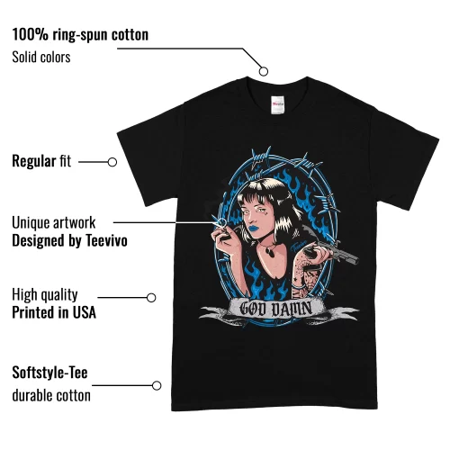 TeeVivo T-Shirt Match Air Jordan 4 Retro Military Blue God Daaamn – Air Jordan 4 Shirt, AJ4 Shirt