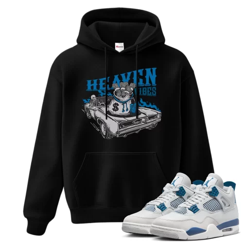 TeeVivo Hoodie Match Air Jordan 4 Retro Military Blue Heaven vibes – Air Jordan 4 Hoodie, AJ4 Hoodie