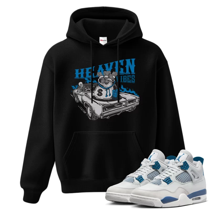 TeeVivo Hoodie Match Air Jordan 4 Retro Military Blue Heaven vibes – Air Jordan 4 Hoodie, AJ4 Hoodie