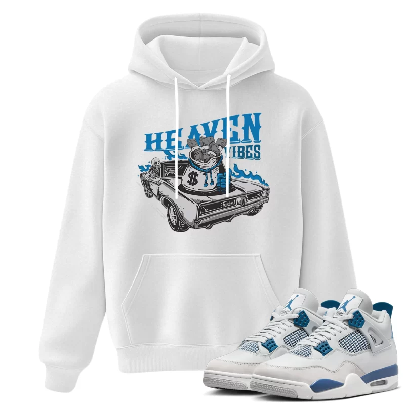TeeVivo Hoodie Match Air Jordan 4 Retro Military Blue Heaven vibes – Air Jordan 4 Hoodie, AJ4 Hoodie