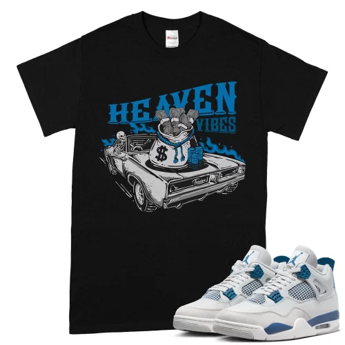 TeeVivo T-Shirt Match Air Jordan 4 Retro Military Blue Heaven vibes – Air Jordan 4 Shirt, AJ4 Shirt