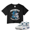 TeeVivo Crop Top Match Air Jordan 4 Retro Military Blue Money change people – Air Jordan 4 Crop Top, AJ4 Crop Top