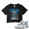TeeVivo Crop Top Match Air Jordan 4 Retro Military Blue Outlaw – Air Jordan 4 Crop Top, AJ4 Crop Top