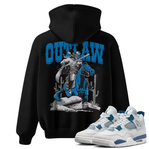 TeeVivo Hoodie Match Air Jordan 4 Retro Military Blue Outlaw – Air Jordan 4 Hoodie, AJ4 Hoodie