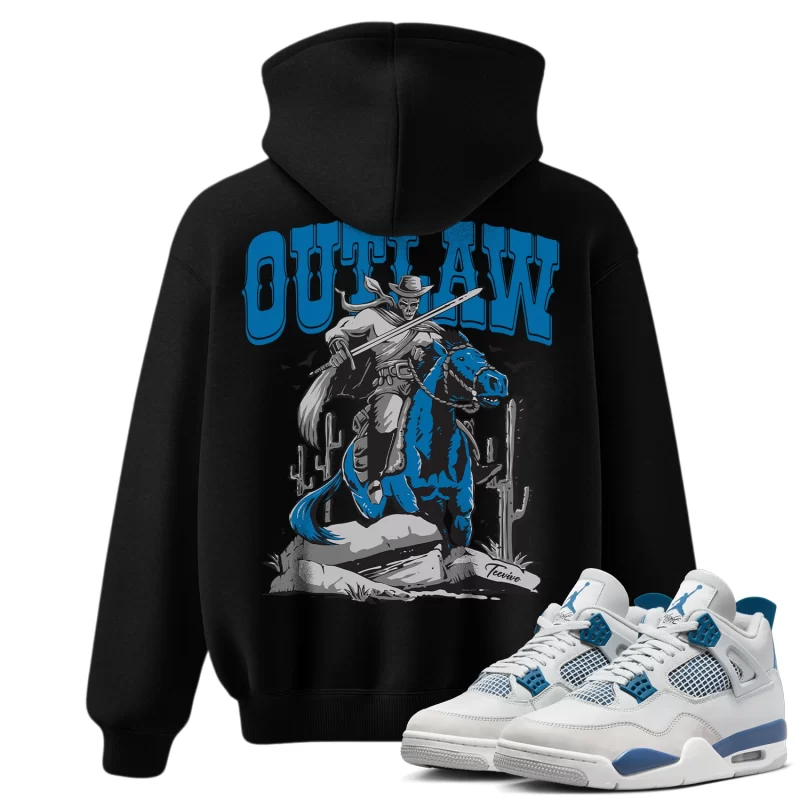 TeeVivo Hoodie Match Air Jordan 4 Retro Military Blue Outlaw – Air Jordan 4 Hoodie, AJ4 Hoodie
