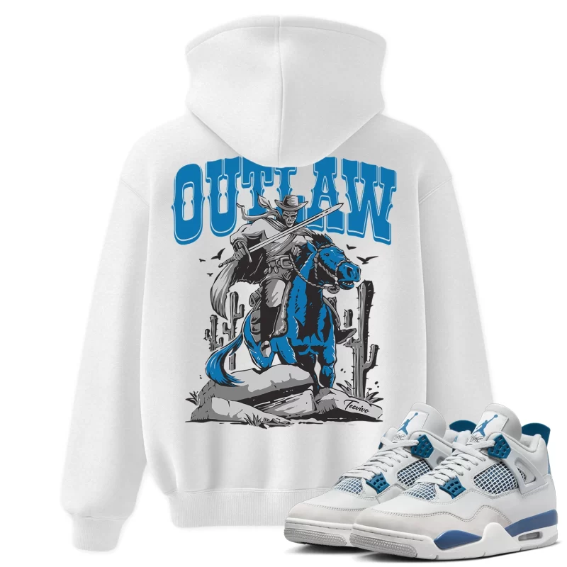TeeVivo Hoodie Match Air Jordan 4 Retro Military Blue Outlaw – Air Jordan 4 Hoodie, AJ4 Hoodie