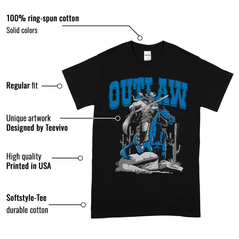 TeeVivo T-Shirt Match Air Jordan 4 Retro Military Blue Outlaw – Air Jordan 4 Shirt, AJ4 Shirt