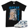 TeeVivo T-Shirt Match Air Jordan 4 Retro Military Blue Speak no evil – Air Jordan 4 Shirt, AJ4 Shirt