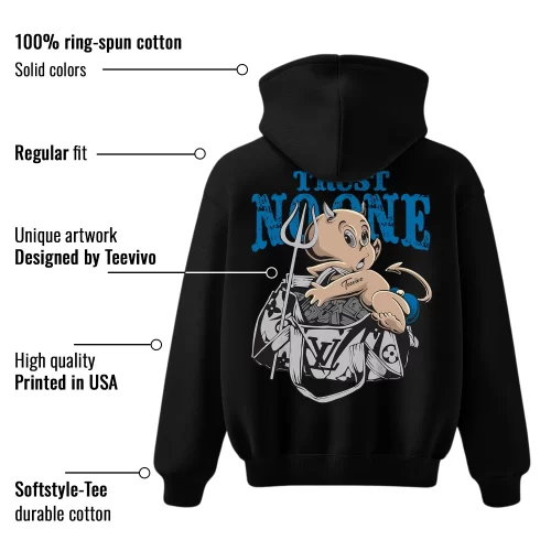 TeeVivo Hoodie Match Air Jordan 4 Retro Military Blue Trust no one – Air Jordan 4 Hoodie, AJ4 Hoodie