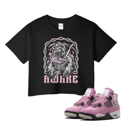 TeeVivo Crop Top Match Air Jordan 4 Retro Orchid Awake – Air Jordan 4 Crop Top, AJ4 Crop Top